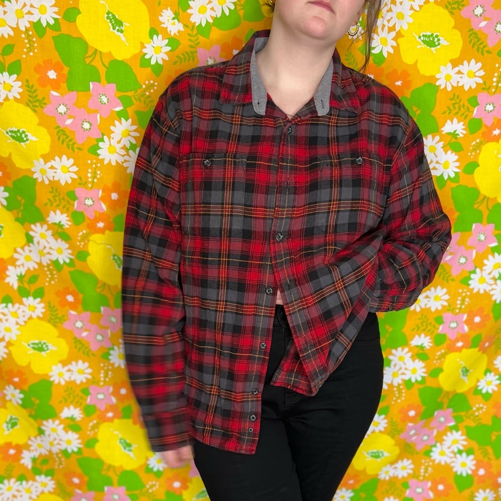 Woolrich Red Flannel Buttondown Size Xxl - image 1